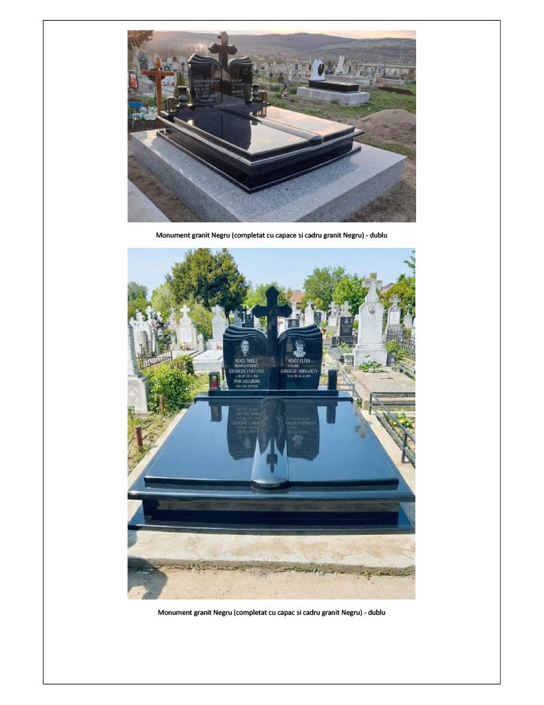 Exemplu de monument funerar și personalizare