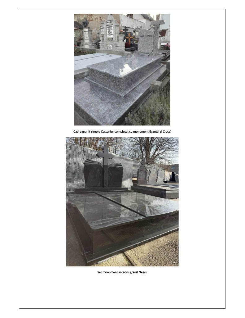 Model de monument funerar prezentat ca referință