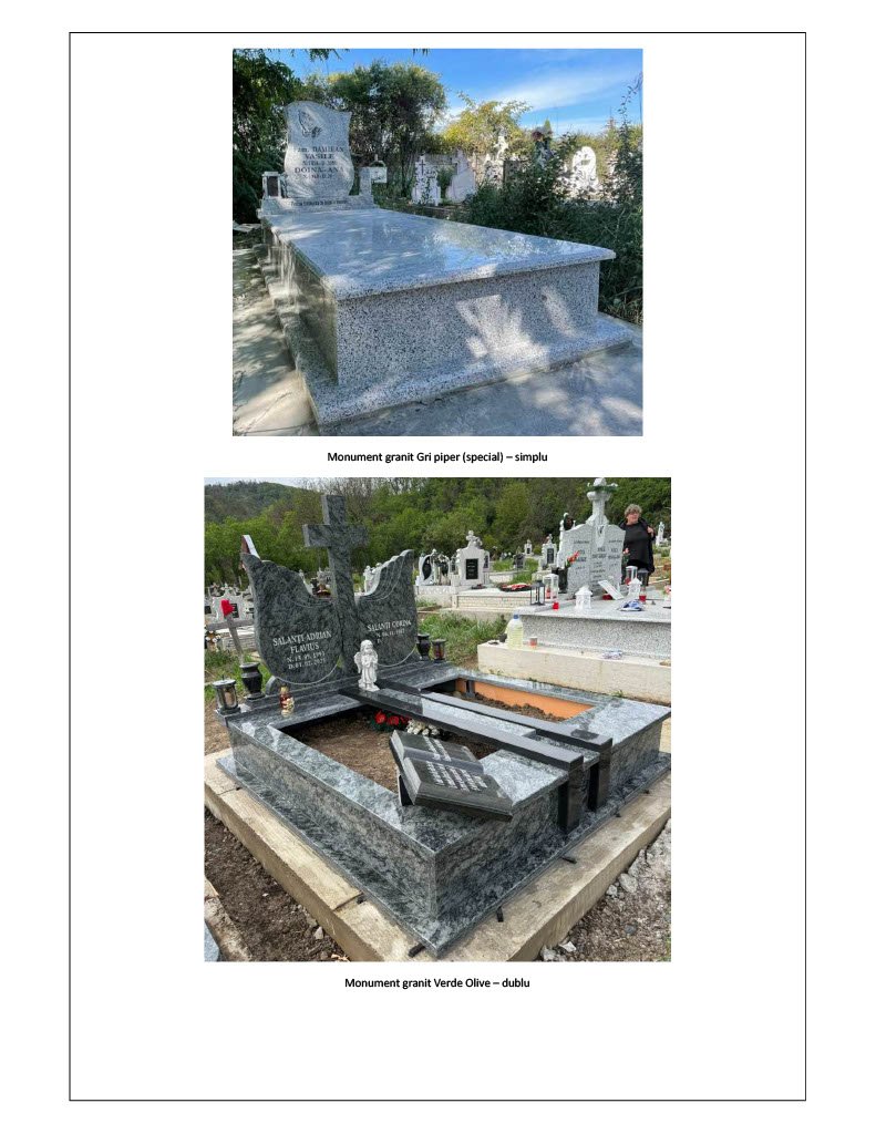 Exemple de modele de monumente funerare din granit