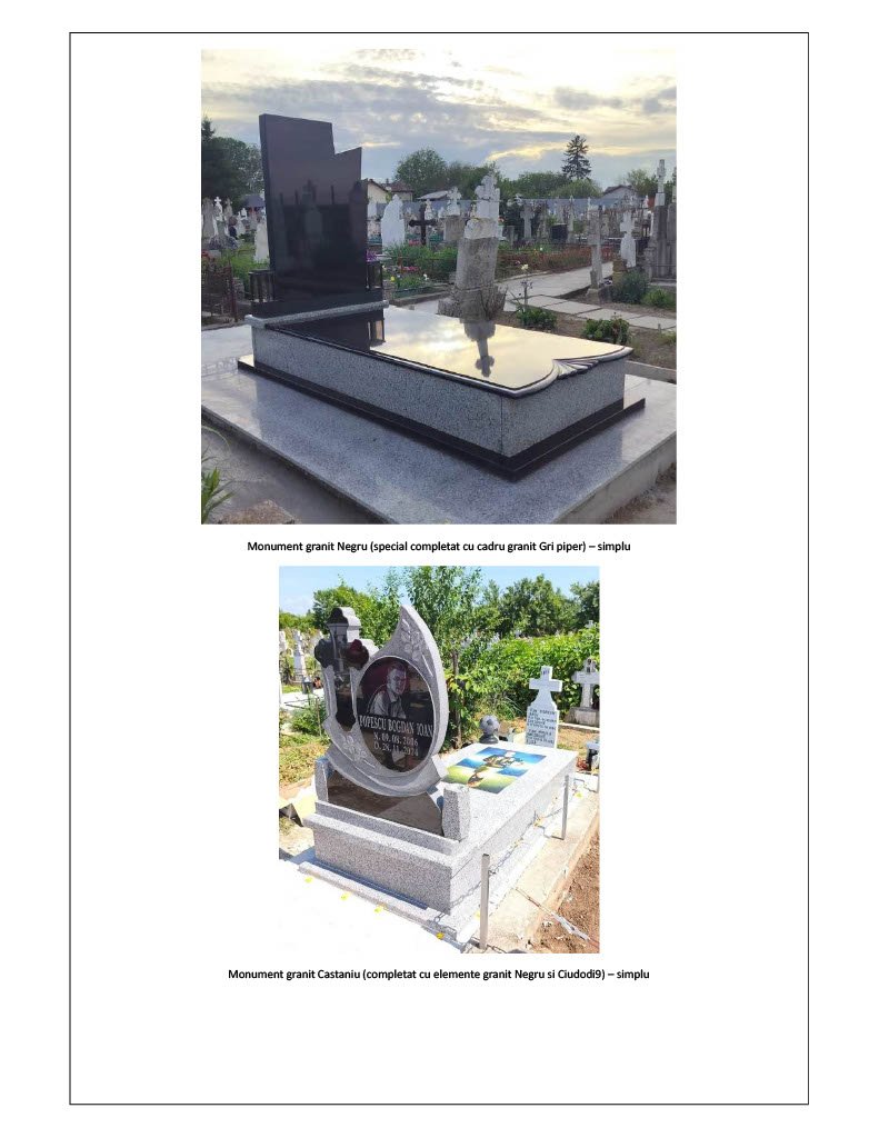 Exemplu de monument funerar și configurație