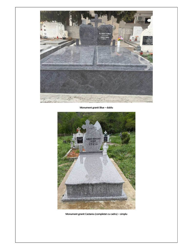 Model de monument funerar pentru compararea configurației