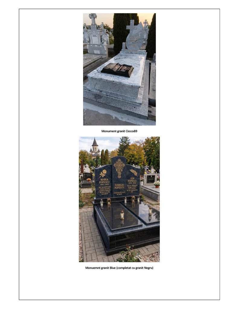Ansamblu funerar prezentat pentru comparație