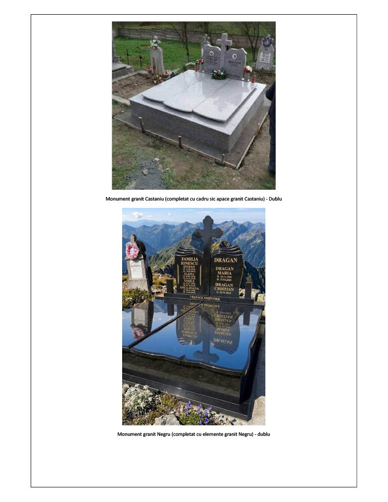 Exemplu de monument funerar și configurație