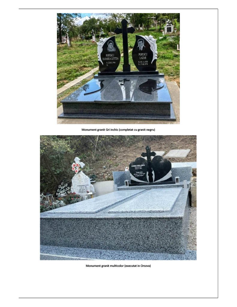 Ansamblu funerar prezentat pentru comparație